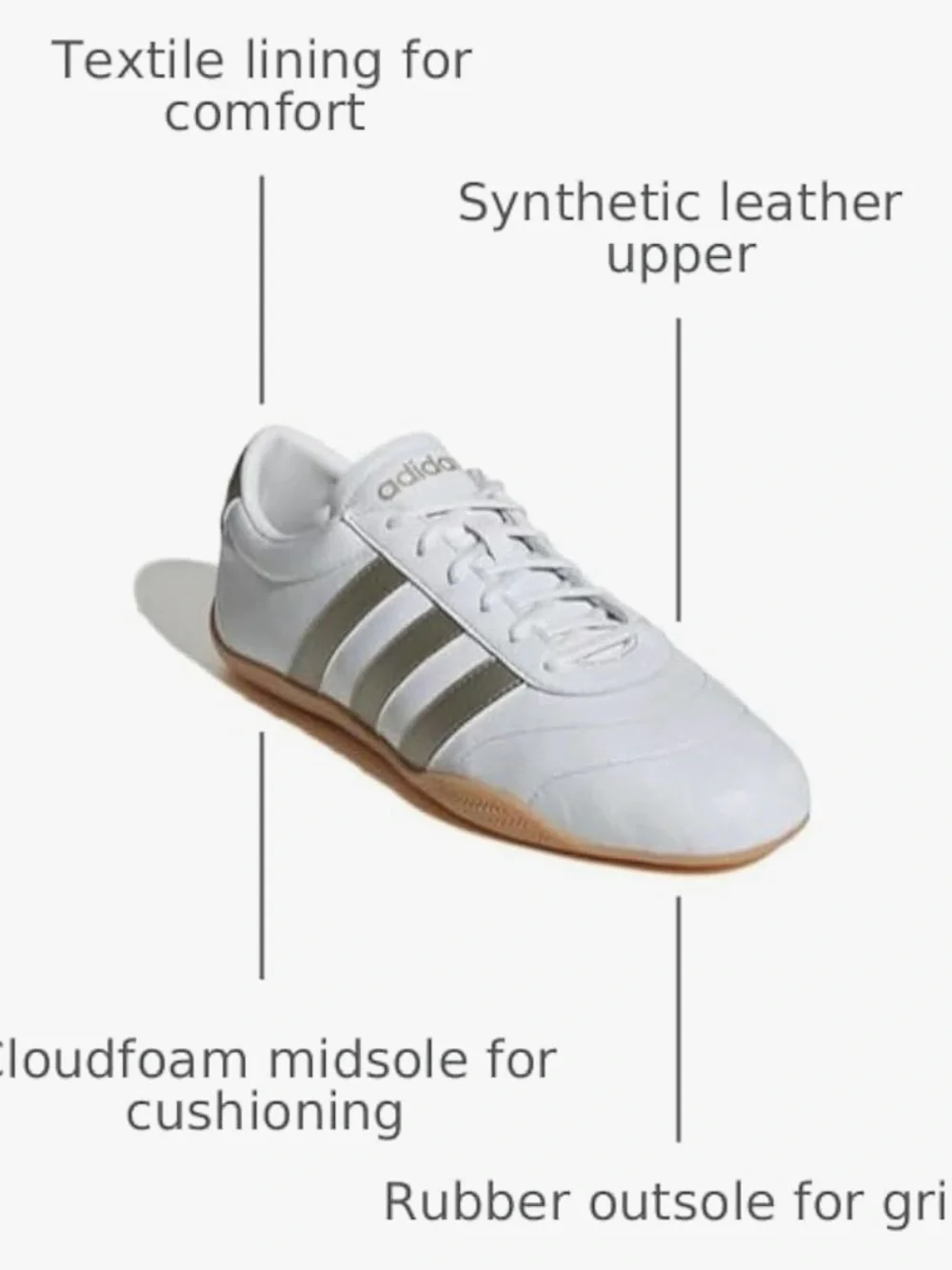 Grand Court Lo Shoes Size: 6.5 : Crystal White / Cyber Metallic / Gum